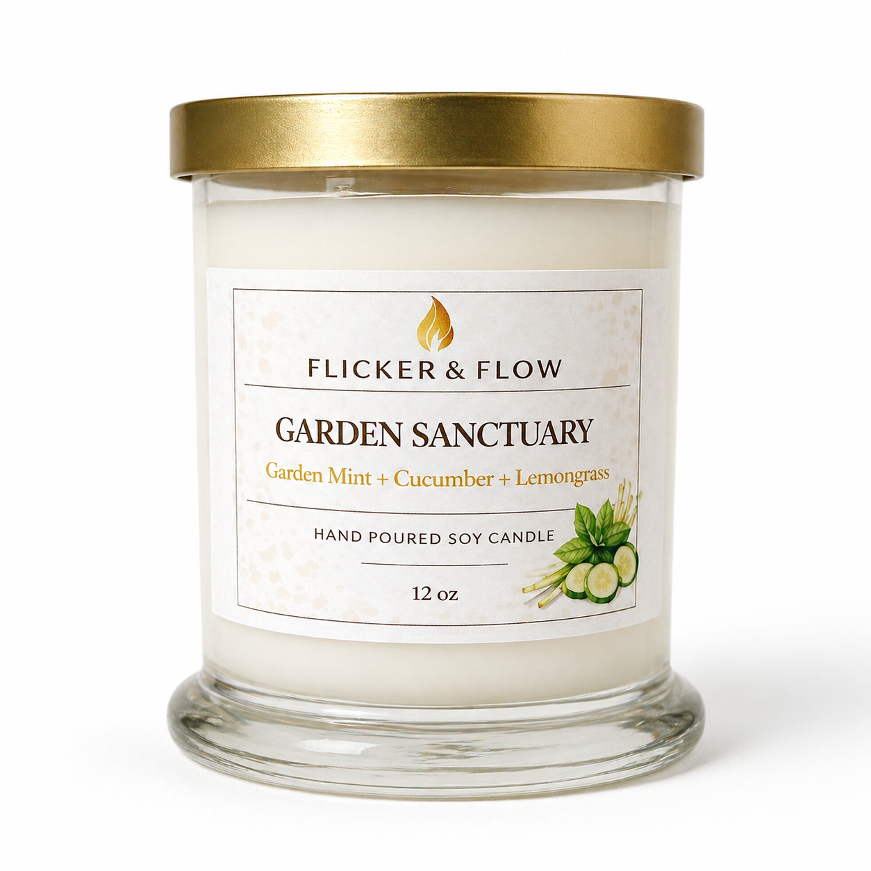 Garden Sanctuary Candle – Garden Mint, Cucumber & Lemongrass | 12 oz